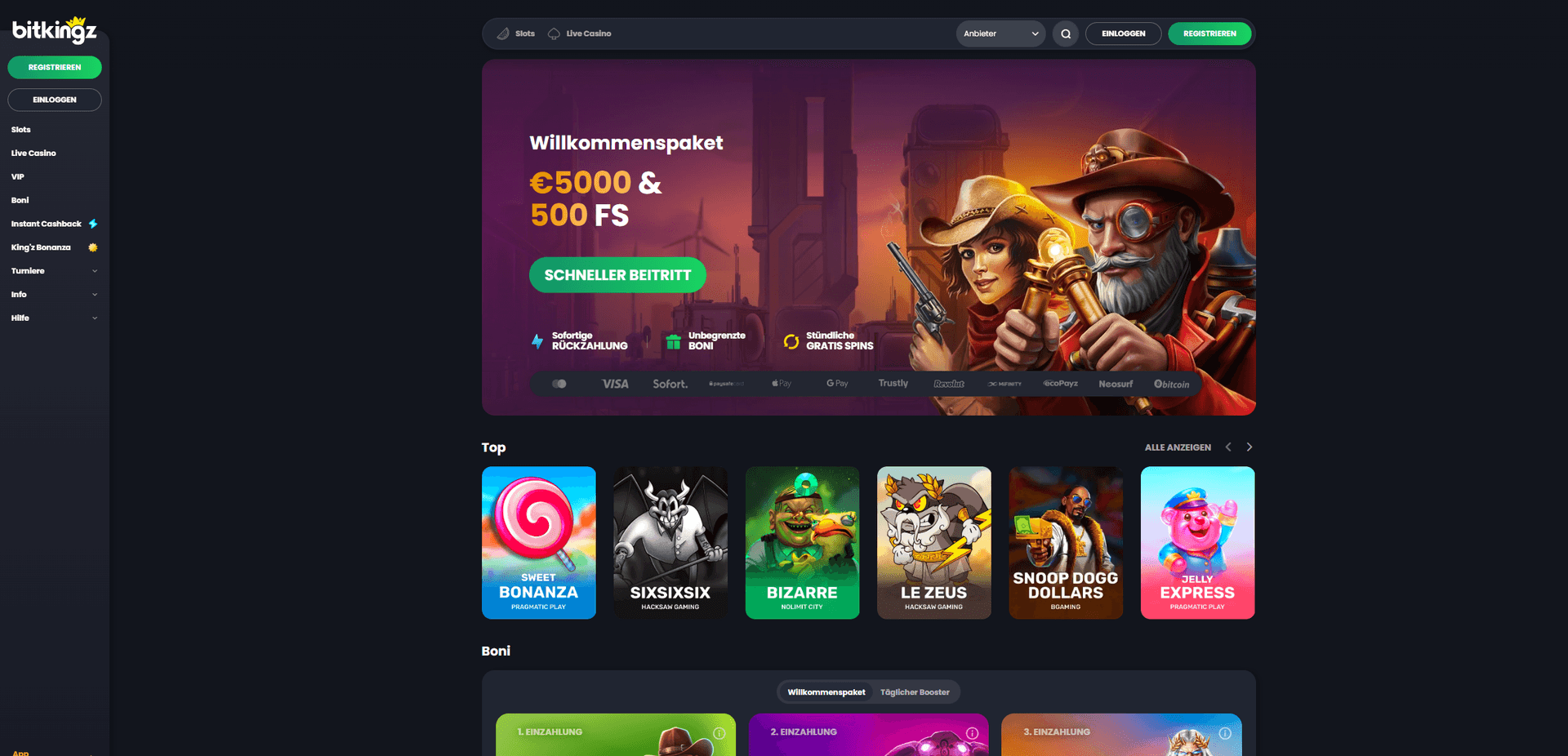 Bitkingz ausländisches Online Casino